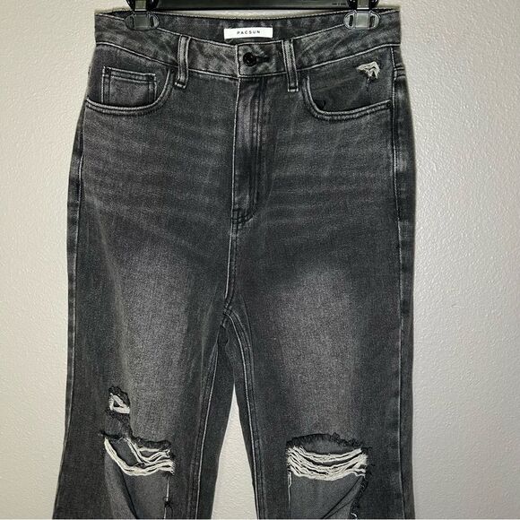 Pacsun 90’s boyfriend high rise distressed 100% cotton jeans women’s size 28 - Picture 2 of 8